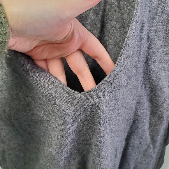 Day Birger Et Mikkelsen Oversized Gray Sweater Dress w/ Beading Studs Shoulders - Picture 4 of 13